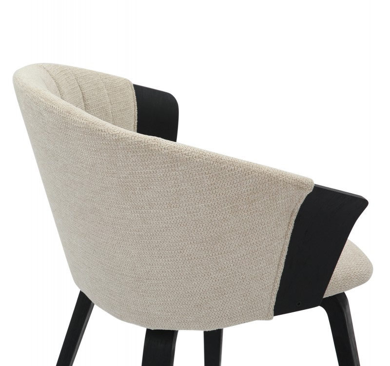 ΚΑΡΕΚΛΑ ΤΡΑΠΕΖΑΡΙΑΣ JESPER HM9977.02 ΣΚΕΛΕΤΟΣ Κ.Π. ΜΑΥΡΟ-ΕΚΡΟΥ ΥΦΑΣΜΑ 61x54x74Υεκ