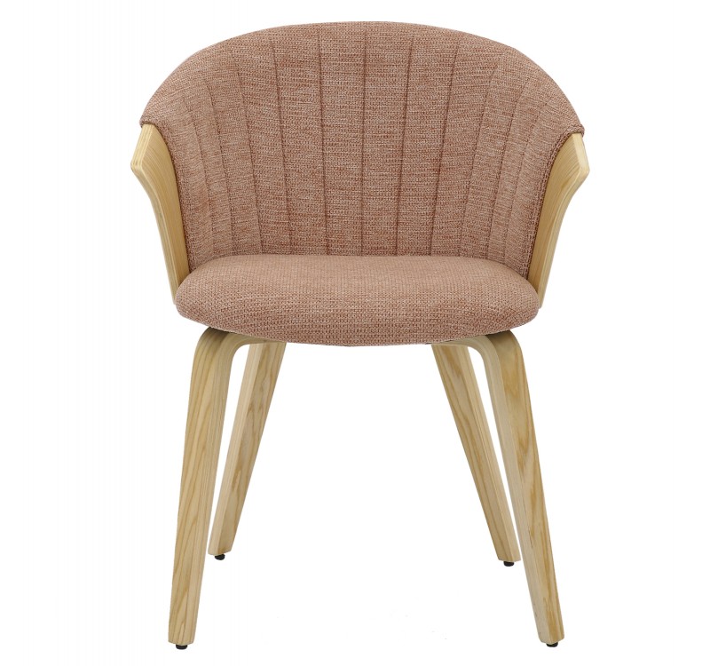 ΚΑΡΕΚΛΑ ΤΡΑΠΕΖΑΡΙΑΣ JESPER HM9977.01 ΣΚΕΛΕΤΟΣ Κ.Π. ΟΑΚ-ΚΑΦΕΚΟΚΚΙΝΟ ΥΦΑΣΜΑ 61x54x74Υεκ