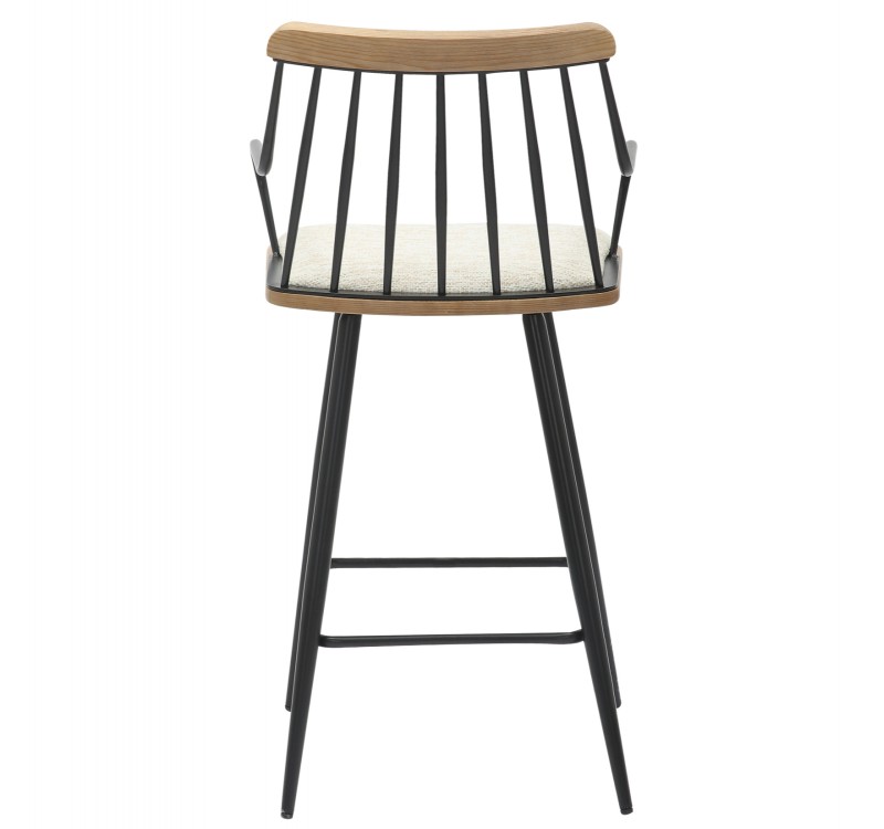 ΣΚΑΜΠΟ ΜΠΑΡ ΜΕΣ.ΥΨΟΥΣ JUDI HM9985.02 ΜΑΥΡΟ ΜΕΤΑΛΛΟ-ΕΚΡΟΥ ΥΦΑΣΜΑ 48x52x92Υεκ