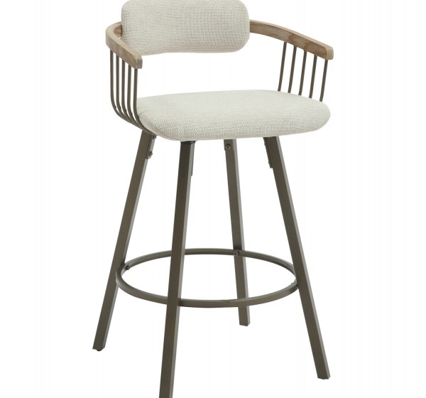 ΣΚΑΜΠΟ ΜΠΑΡ ΠΕΡΙΣΤΡΕΦ. LANG HM9990.01 ΜΕΤ.ΠΟΔΙΑ ΧΑΛΚΙΝΑ-ΕΚΡΟΥ ΥΦΑΣΜΑ 51,5x48,5x89,5Υ