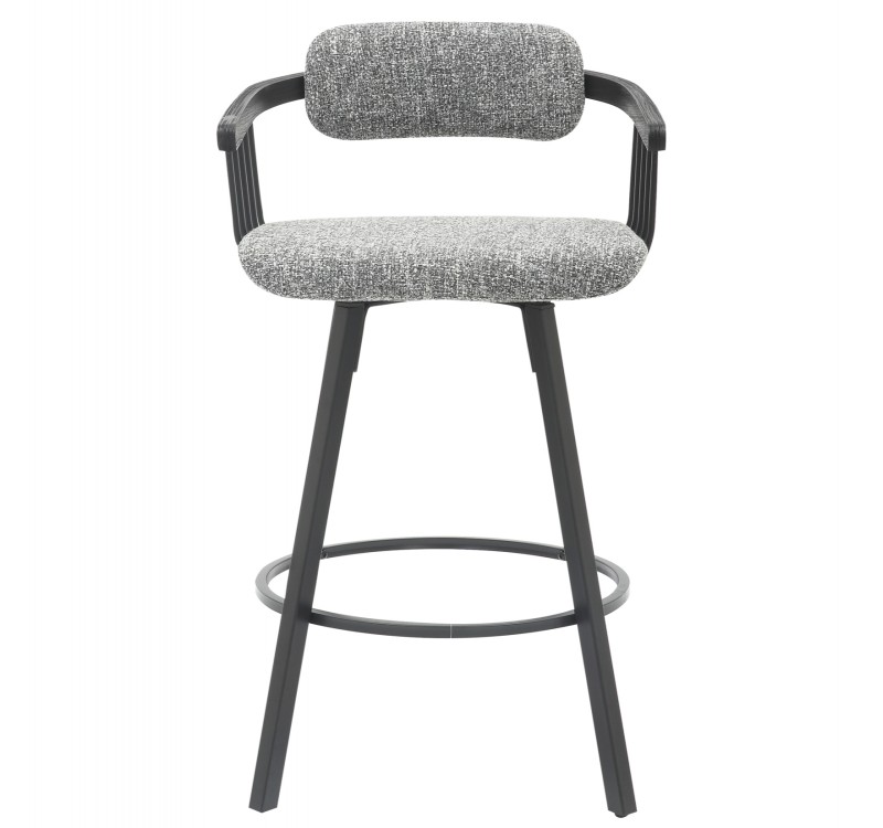 ΣΚΑΜΠΟ ΜΠΑΡ ΠΕΡΙΣΤΡΕΦΟΜΕΝΟ LANG HM9990.02 ΜΑΥΡΟ ΜΕΤΑΛΛΟ-ΓΚΡΙ ΥΦΑΣΜΑ 51,5x48,5x89,5Υεκ