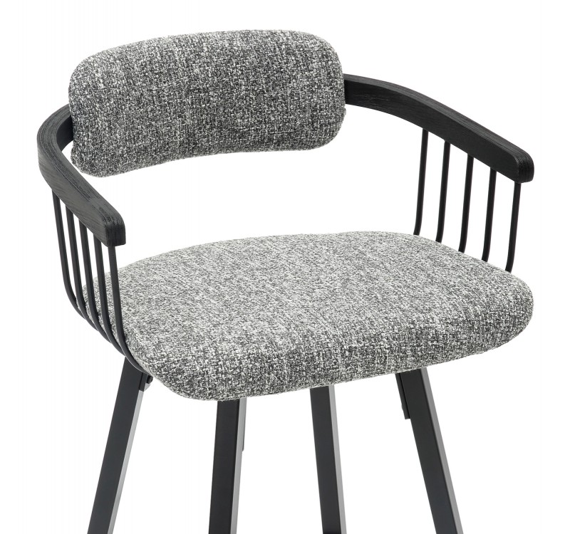 ΣΚΑΜΠΟ ΜΠΑΡ ΠΕΡΙΣΤΡΕΦΟΜΕΝΟ LANG HM9990.02 ΜΑΥΡΟ ΜΕΤΑΛΛΟ-ΓΚΡΙ ΥΦΑΣΜΑ 51,5x48,5x89,5Υεκ