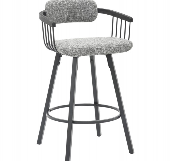 ΣΚΑΜΠΟ ΜΠΑΡ ΠΕΡΙΣΤΡΕΦΟΜΕΝΟ LANG HM9990.02 ΜΑΥΡΟ ΜΕΤΑΛΛΟ-ΓΚΡΙ ΥΦΑΣΜΑ 51,5x48,5x89,5Υεκ