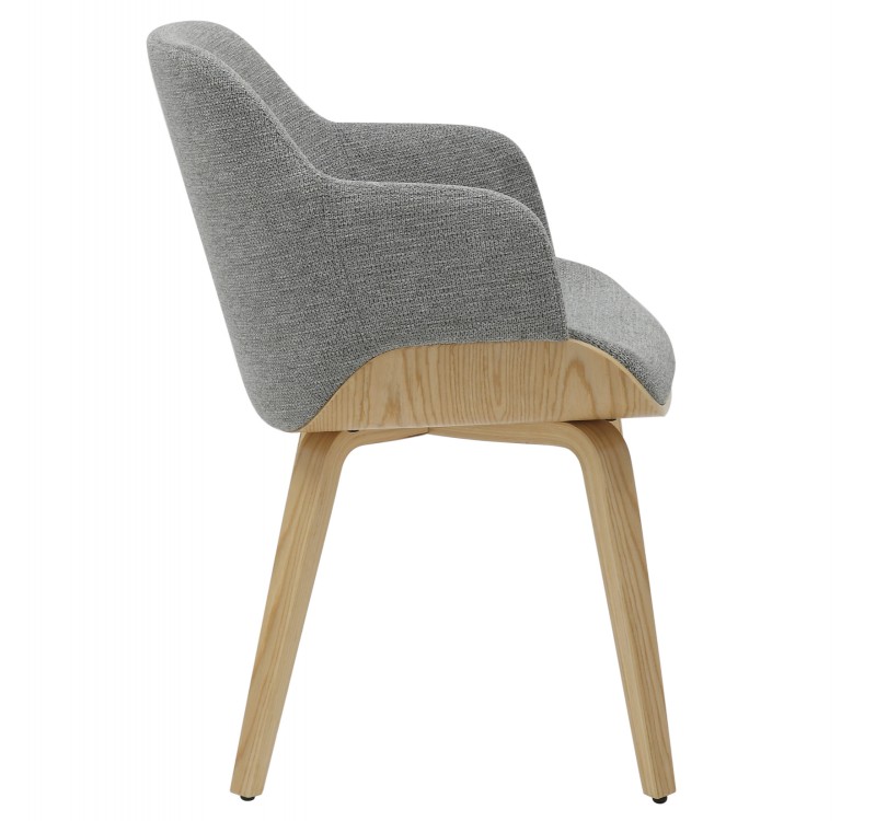 ΚΑΡΕΚΛΑ ΤΡΑΠΕΖΑΡΙΑΣ PRIETO HM9989.01 ΣΚΕΛΕΤΟΣ Κ.Π. ΟΑΚ-ΓΚΡΙ ΥΦΑΣΜΑ 54,5x44x89,5Υεκ.