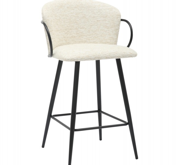 ΣΚΑΜΠΟ ΜΠΑΡ ΜΕΣ.ΥΨΟΥΣ NEBOR HM9986.02 ΣΚΕΛΕΤΟΣ ΜΑΥΡΟ ΜΕΤΑΛ.-ΕΚΡΟΥ ΥΦΑΣΜΑ 53,5x51x90Υ