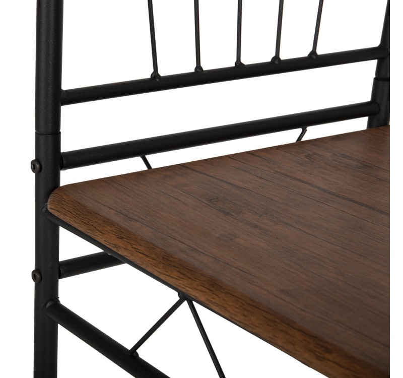 ΣΕΤ ΤΡΑΠΕΖΑΡΙΑΣ 5ΤΜΧ PEARY HM9416.11 ΜΕΤΑΛΛΟ ΜΑΥΡΟ-MDF ΚΑΡΥΔΙ 110x60x74Yεκ.