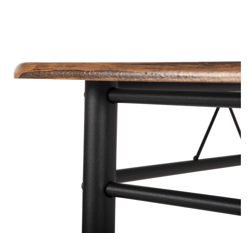ΣΕΤ ΤΡΑΠΕΖΑΡΙΑΣ 5ΤΜΧ PEARY HM9416.11 ΜΕΤΑΛΛΟ ΜΑΥΡΟ-MDF ΚΑΡΥΔΙ 110x60x74Yεκ.