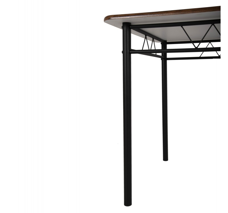 ΣΕΤ ΤΡΑΠΕΖΑΡΙΑΣ 5ΤΜΧ PEARY HM9416.11 ΜΕΤΑΛΛΟ ΜΑΥΡΟ-MDF ΚΑΡΥΔΙ 110x60x74Yεκ.