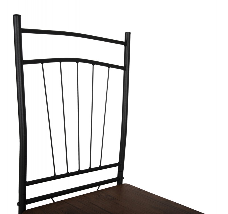 ΣΕΤ ΤΡΑΠΕΖΑΡΙΑΣ 5ΤΜΧ PEARY HM9416.11 ΜΕΤΑΛΛΟ ΜΑΥΡΟ-MDF ΚΑΡΥΔΙ 110x60x74Yεκ.