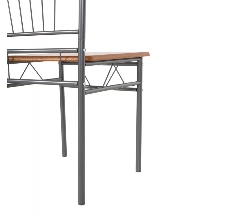 ΣΕΤ ΤΡΑΠΕΖΑΡΙΑΣ 5ΤΜΧ PEARY HM9416.12 ΜΕΤΑΛΛΟ ΑΣΗΜΙ-MDF ΣΟΝΑΜΑ 110x60x74Yεκ.