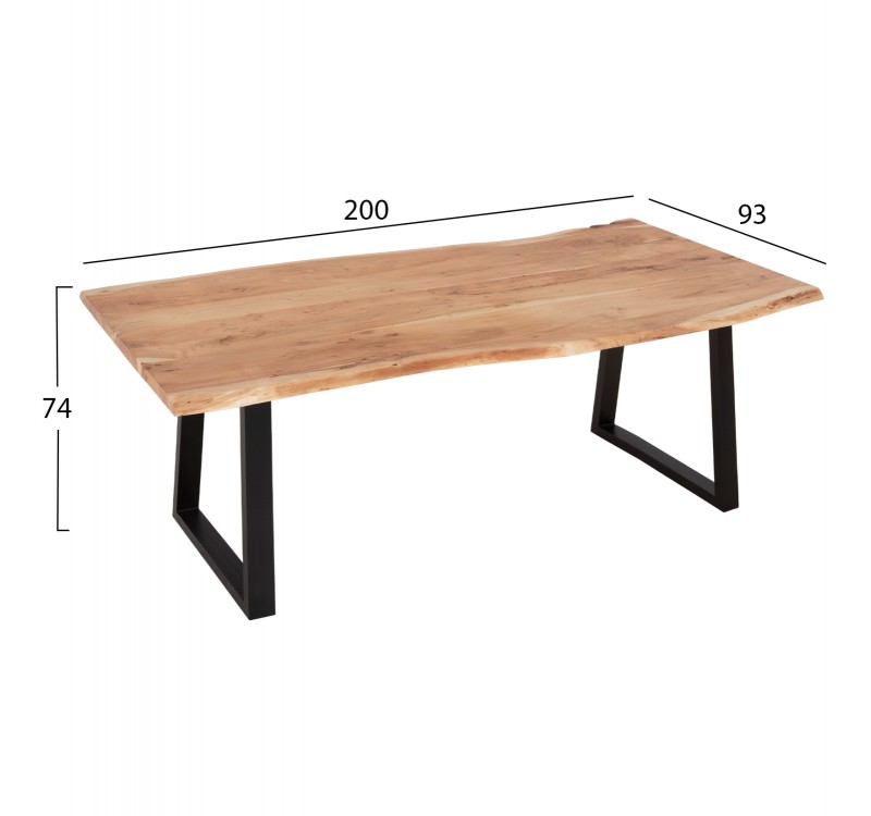 ΤΡΑΠΕΖΙ ΤΡΑΠΕΖΑΡΙΑΣ MONTANA HM8337.21 ΠΑΧΟΣ 4εκ. ΜΑΣΙΦ ΞΥΛΟ ΑΚΑΚΙΑΣ 200x93x74Υεκ.