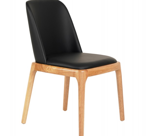 KΑΡΕΚΛΑ ΤΡΑΠΕΖΑΡΙΑΣ FURLAN HM9944.01 RUBBERWOOD-ΜΑΥΡΟ PU 54,5x58x86Υεκ