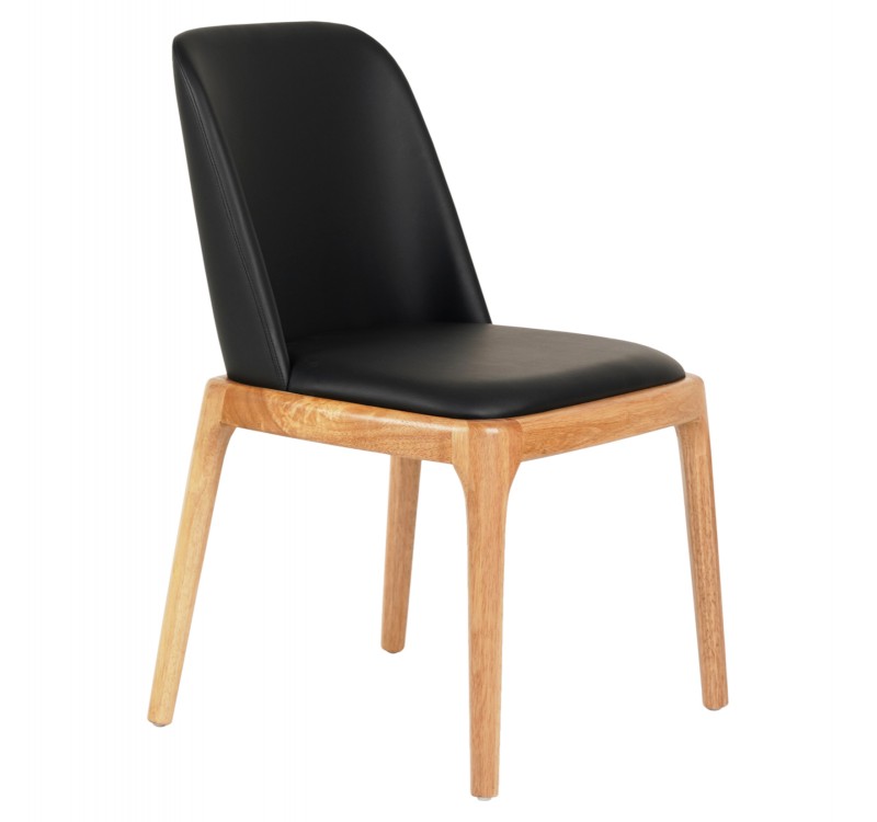 KΑΡΕΚΛΑ ΤΡΑΠΕΖΑΡΙΑΣ FURLAN HM9944.01 RUBBERWOOD-ΜΑΥΡΟ PU 54,5x58x86Υεκ