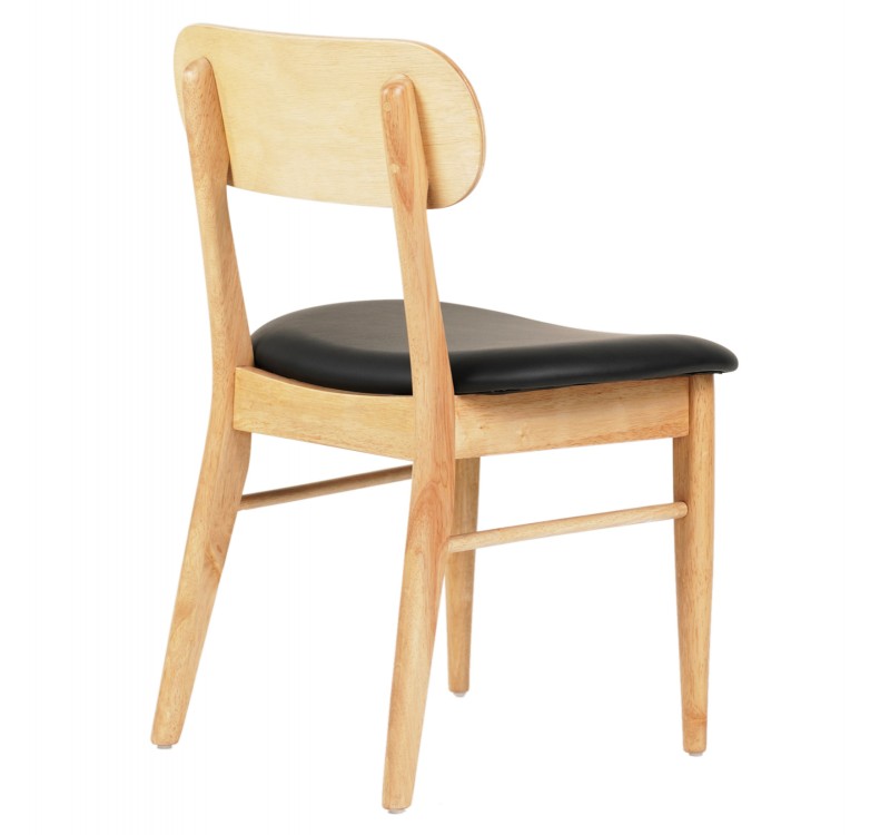 KΑΡΕΚΛΑ ΤΡΑΠΕΖΑΡΙΑΣ SEKOR HM9945.01 RUBBERWOOD-ΜΑΥΡΟ PU 50x50x80Υεκ.