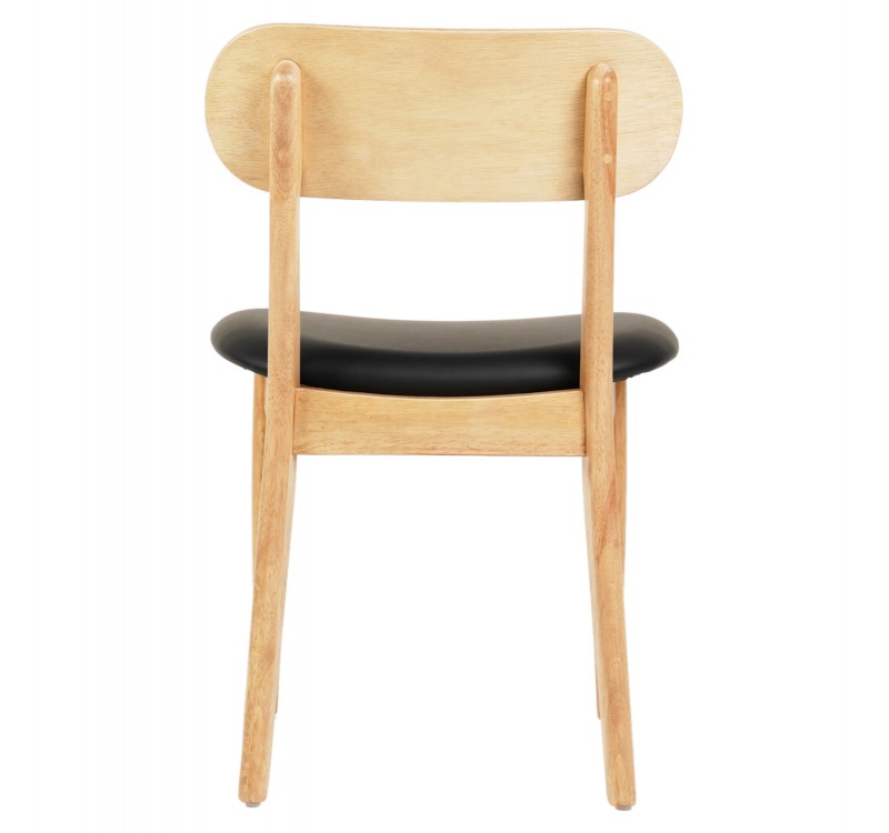 KΑΡΕΚΛΑ ΤΡΑΠΕΖΑΡΙΑΣ SEKOR HM9945.01 RUBBERWOOD-ΜΑΥΡΟ PU 50x50x80Υεκ.