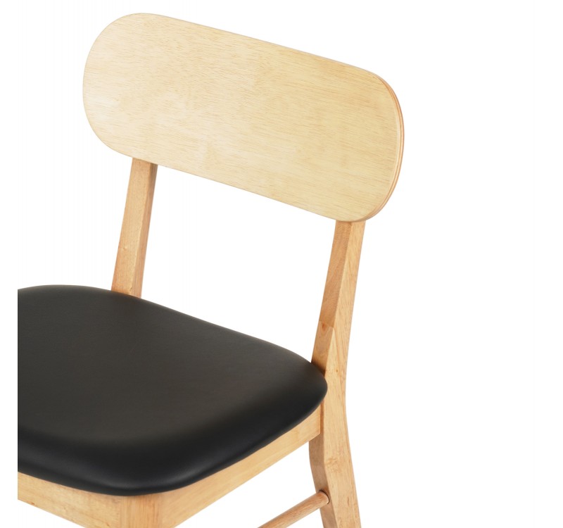 KΑΡΕΚΛΑ ΤΡΑΠΕΖΑΡΙΑΣ SEKOR HM9945.01 RUBBERWOOD-ΜΑΥΡΟ PU 50x50x80Υεκ.