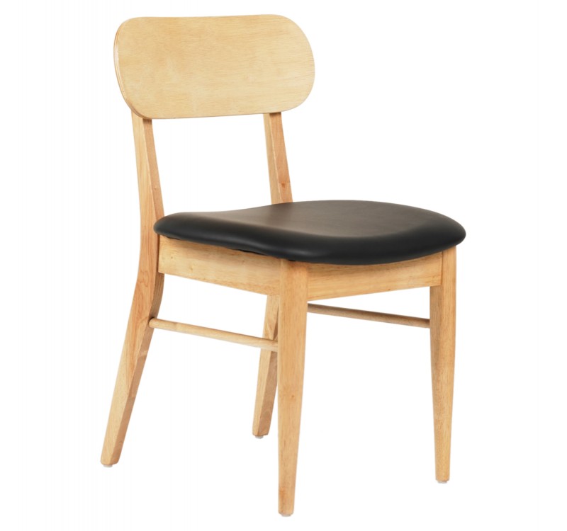 KΑΡΕΚΛΑ ΤΡΑΠΕΖΑΡΙΑΣ SEKOR HM9945.01 RUBBERWOOD-ΜΑΥΡΟ PU 50x50x80Υεκ.