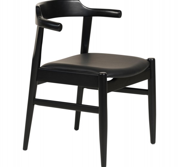 ΠΟΛΥΘΡΟΝΑ ΤΡΑΠΕΖΑΡΙΑΣ CERSEI HM9946.02 RUBBERWOOD & PU ΣΕ ΜΑΥΡΟ 57x54x74Υεκ