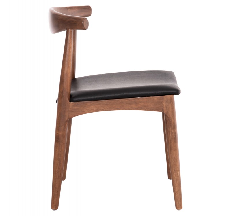 KΑΡΕΚΛΑ ΤΡΑΠΕΖΑΡΙΑΣ ALOR HM9947.03 RUBBERWOOD ΚΑΡΥΔΙ-ΜΑΥΡΟ PU 55x51x75Υεκ