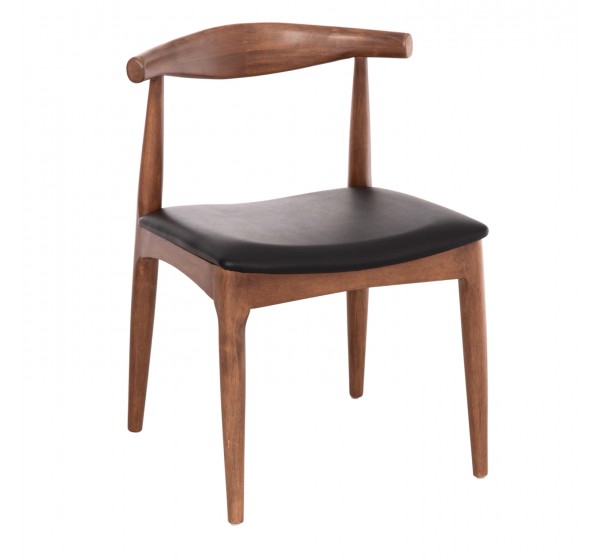 KΑΡΕΚΛΑ ΤΡΑΠΕΖΑΡΙΑΣ ALOR HM9947.03 RUBBERWOOD ΚΑΡΥΔΙ-ΜΑΥΡΟ PU 55x51x75Υεκ