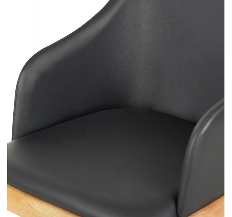 ΠΟΛΥΘΡΟΝΑ ΤΡΑΠΕΖΑΡΙΑΣ FURLAN HM9949.01 RUBBERWOOD ΣΕ ΟΑΚ-ΜΑΥΡΟ PU 54,5x58x78Υεκ.