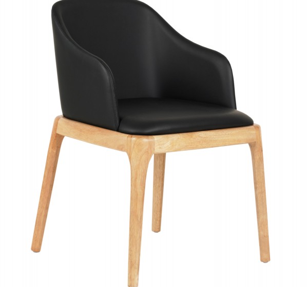 ΠΟΛΥΘΡΟΝΑ ΤΡΑΠΕΖΑΡΙΑΣ FURLAN HM9949.01 RUBBERWOOD ΣΕ ΟΑΚ-ΜΑΥΡΟ PU 54,5x58x78Υεκ.