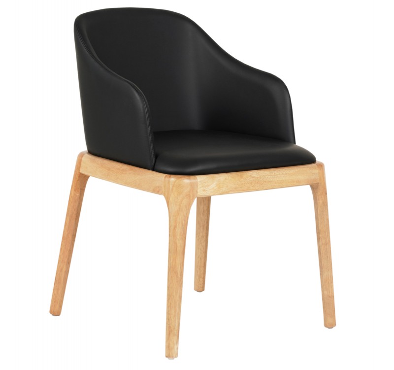 ΠΟΛΥΘΡΟΝΑ ΤΡΑΠΕΖΑΡΙΑΣ FURLAN HM9949.01 RUBBERWOOD ΣΕ ΟΑΚ-ΜΑΥΡΟ PU 54,5x58x78Υεκ.