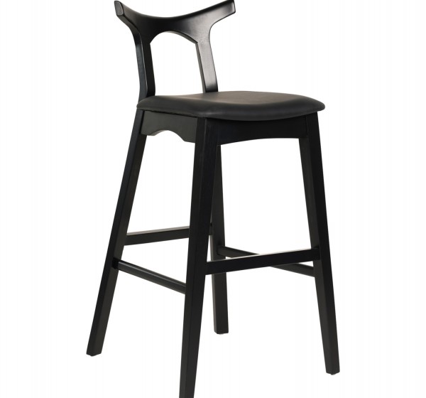 ΣΚΑΜΠΟ ΜΠΑΡ USOPP HM9951.02 RUBBERWOOD & PU ΣΕ ΜΑΥΡΟ 49x53x99,5Υεκ.