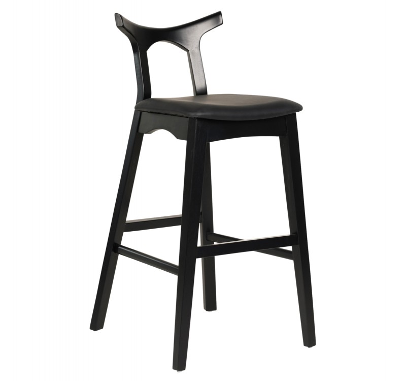 ΣΚΑΜΠΟ ΜΠΑΡ USOPP HM9951.02 RUBBERWOOD & PU ΣΕ ΜΑΥΡΟ 49x53x99,5Υεκ.