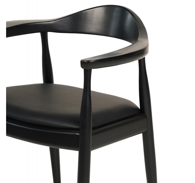 ΠΟΛΥΘΡΟΝΑ ΤΡΑΠΕΖΑΡΙΑΣ ADOR HM9948.02 RUBBERWOOD ΚΑΙ PU-ΜΑΥΡΟ 62x54x76,5Υεκ