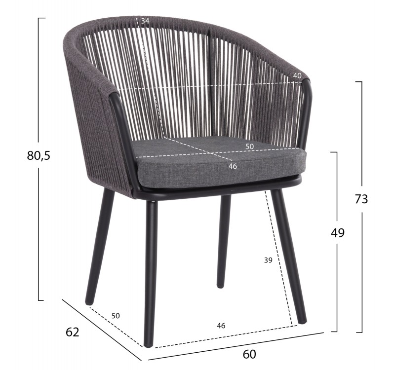 ΠΟΛΥΘΡΟΝΑ ΑΛΟΥΜΙΝΙΟΥ HARRIET HM5548.13 ΜΑΥΡΗ-ΑΝΘΡΑΚΙ ΣΧΟΙΝΙ & ΜΑΞΙΛΑΡΙ 60x62x80,5Υεκ