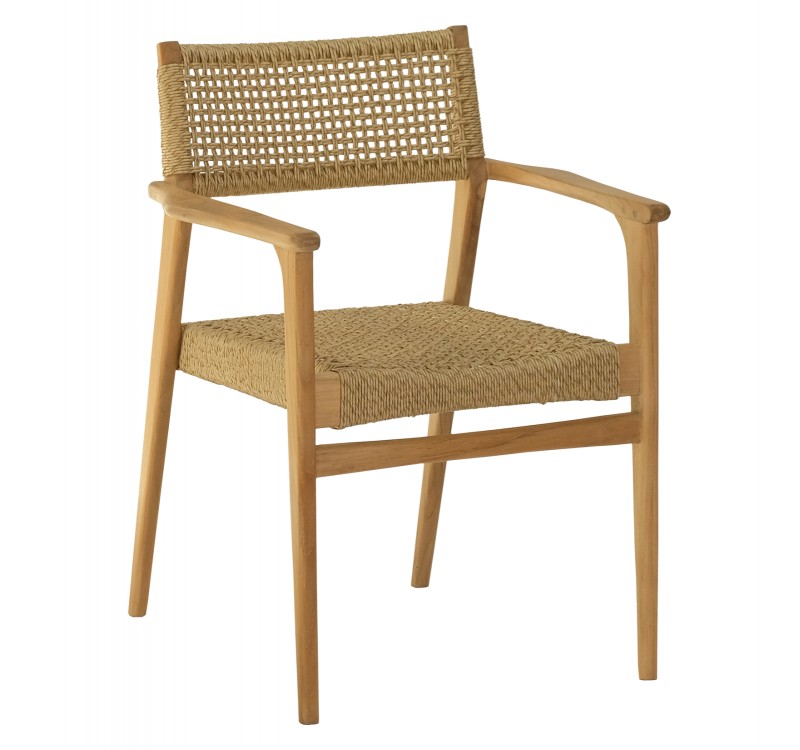ΠΟΛΥΘΡΟΝΑ NEBO HM9937 ΞΥΛΟ TEAK & ΣΥΝΘ.RATTAN ΣΕ ΦΥΣΙΚΟ ΧΡΩΜΑ 57x63x80,5Υ