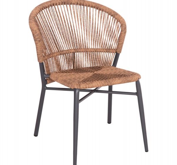 ΚΑΡΕΚΛΑ ΑΛΟΥΜΙΝΙΟΥ LYNN HM6267.01 ΑΝΘΡΑΚΙ ΣΚΕΛΕΤΟΣ-P.E.RATTAN ΦΥΣΙΚΟ 57x61x79Υεκ