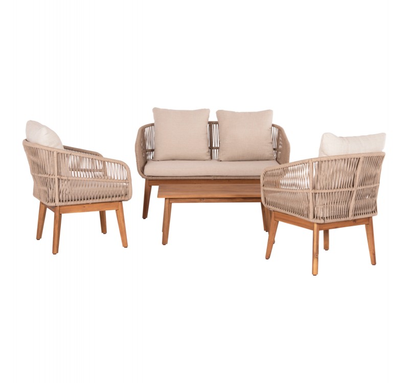 ΣΕΤ ΣΑΛΟΝΙ ΕΞ.ΧΩΡΟΥ 4ΤΜΧ FRANKY HM6231 ΞΥΛΟ ΑΚΑΚΙΑΣ-ΜΕΤΑΛΛΟ-ΣΧΟΙΝΙ