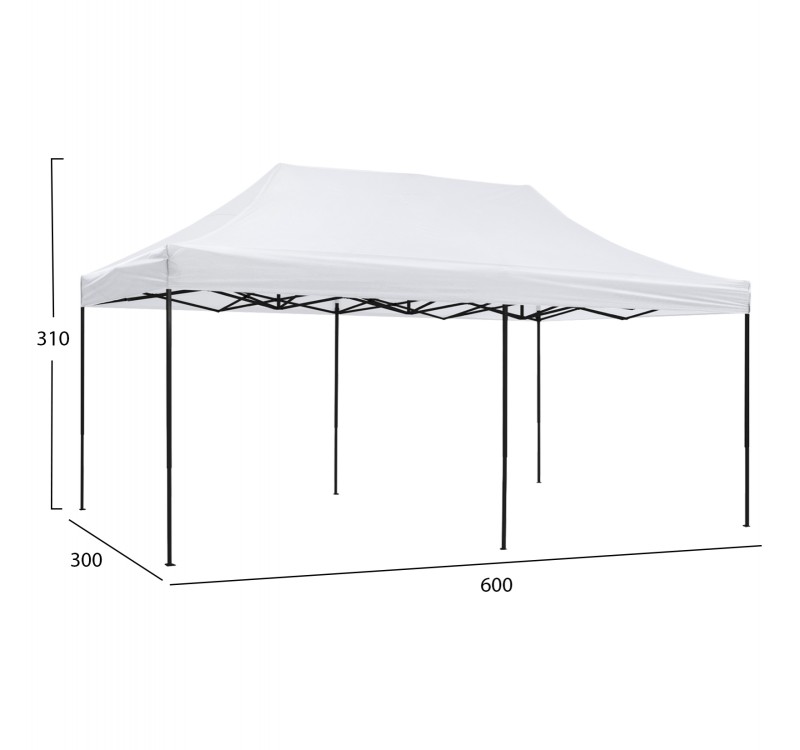 ΚΙΟΣΚΙ/GAZEBO MATTHEW HM6312 ΠΤΥΣΣΟΜΕΝΟ-ΣΚΕΛΕΤΟΣ ΜΕΤΑΛ.ΜΑΥΡΟΣ-ΛΕΥΚΟ ΥΦΑΣΜΑ 300x600x310Yεκ