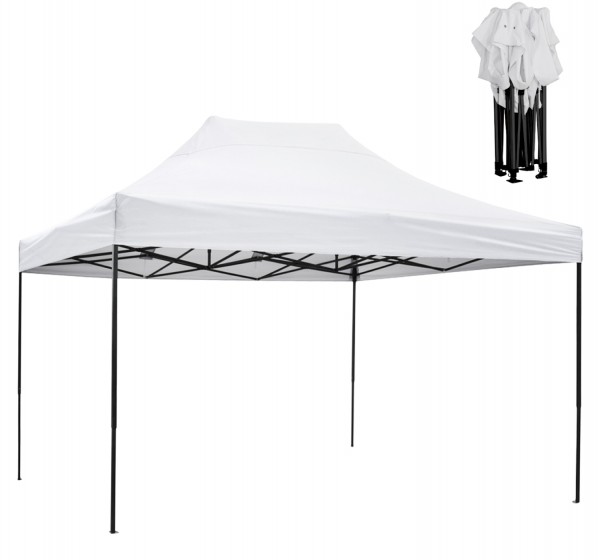 ΚΙΟΣΚΙ/GAZEBO MATTHEW HM6311 ΠΤΥΣΣΟΜΕΝΟ-ΣΚΕΛΕΤΟΣ ΜΕΤΑΛ.ΜΑΥΡΟΣ-ΛΕΥΚΟ ΥΦΑΣΜΑ 3x4,5x3,10Yμ
