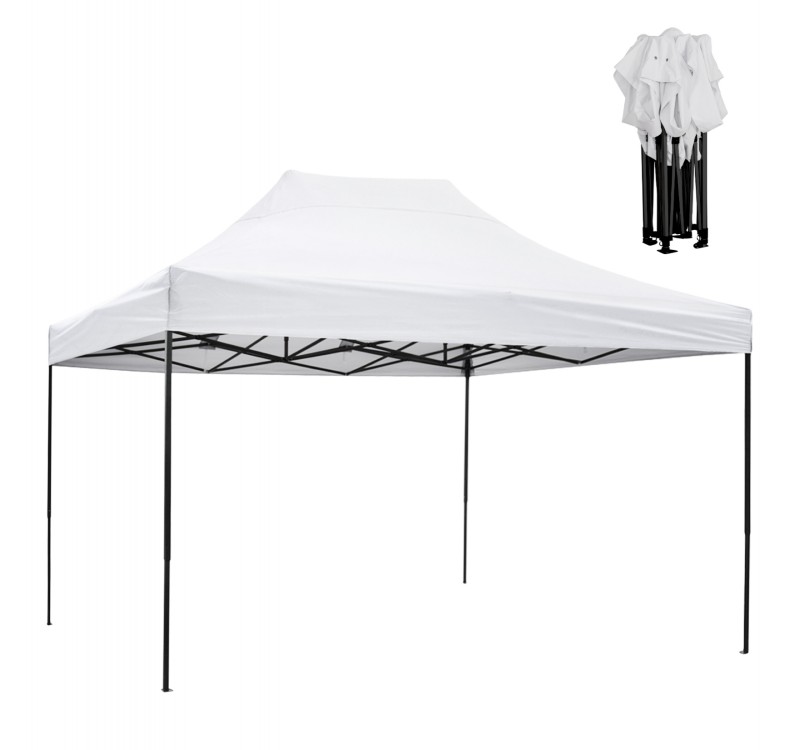 ΚΙΟΣΚΙ/GAZEBO MATTHEW HM6311 ΠΤΥΣΣΟΜΕΝΟ-ΣΚΕΛΕΤΟΣ ΜΕΤΑΛ.ΜΑΥΡΟΣ-ΛΕΥΚΟ ΥΦΑΣΜΑ 3x4,5x3,10Yμ