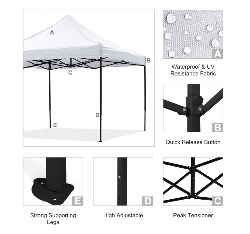 ΚΙΟΣΚΙ/GAZEBO MATTHEW HM6310 ΠΤΥΣΣΟΜΕΝΟ-ΣΚΕΛΕΤΟΣ ΜΕΤΑΛ.ΜΑΥΡΟΣ-ΛΕΥΚΟ ΥΦΑΣΜΑ 3x3x3,10Yμ