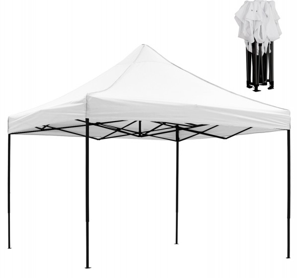 ΚΙΟΣΚΙ/GAZEBO MATTHEW HM6310 ΠΤΥΣΣΟΜΕΝΟ-ΣΚΕΛΕΤΟΣ ΜΕΤΑΛ.ΜΑΥΡΟΣ-ΛΕΥΚΟ ΥΦΑΣΜΑ 3x3x3,10Yμ