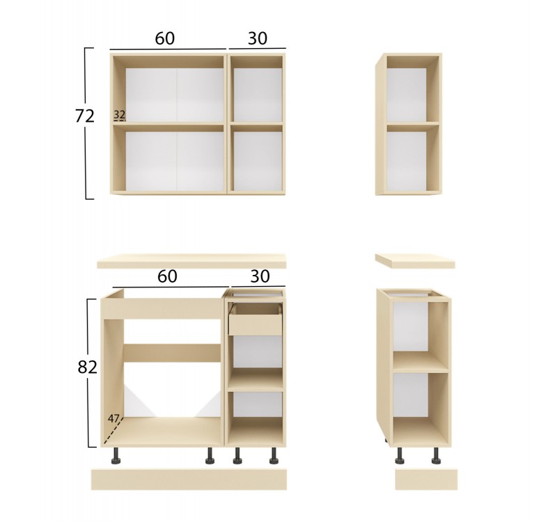 ΣΥΝΘΕΣΗ ΚΟΥΖΙΝΑΣ ΑΠΟ ΜΕΛΑΜΙΝΗ SONAMA ΠΑΓΚΟΣ ΒΑΚΕΛΙΤΗ 120x47x84,8Υεκ.HM2465.01