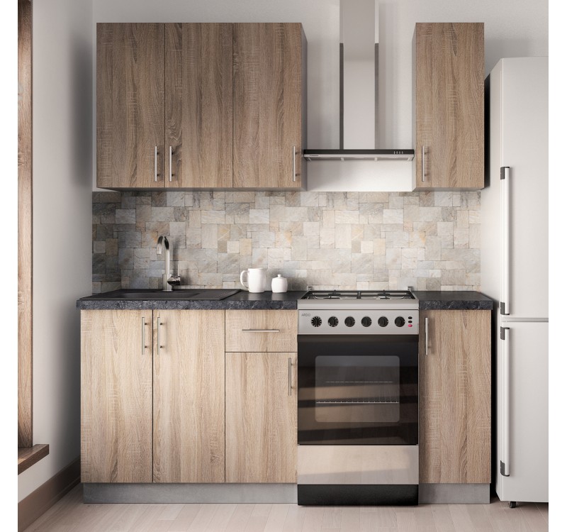 ΣΥΝΘΕΣΗ ΚΟΥΖΙΝΑΣ ΑΠΟ ΜΕΛΑΜΙΝΗ SONAMA ΠΑΓΚΟΣ ΒΑΚΕΛΙΤΗ 120x47x84,8Υεκ.HM2465.01