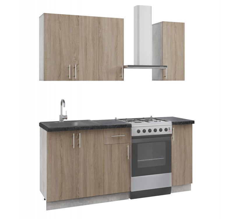 ΣΥΝΘΕΣΗ ΚΟΥΖΙΝΑΣ ΑΠΟ ΜΕΛΑΜΙΝΗ SONAMA ΠΑΓΚΟΣ ΒΑΚΕΛΙΤΗ 120x47x84,8Υεκ.HM2465.01