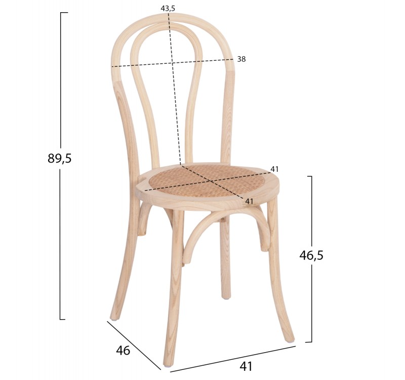 ΞΥΛΙΝΗ ΚΑΡΕΚΛΑ MONTREAL ΤΥΠΟΥ ΒΙΕΝΝΗΣ HM8914.10 ΞΥΛΟ ΟΞΙΑΣ-ΑΒΑΦΗ 41x46x89,5Υεκ.