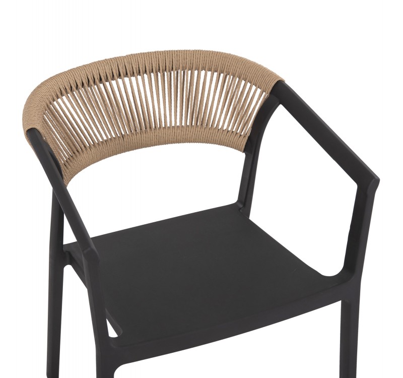 ΠΟΛΥΘΡΟΝΑ ΠΟΛΥΠΡΟΠΥΛΕΝΙΟΥ BOGI HM6240.02 ΜΑΥΡΗ ΜΕ ΜΠΕΖ ΣΧΟΙΝΙ 54x53x75Υεκ.