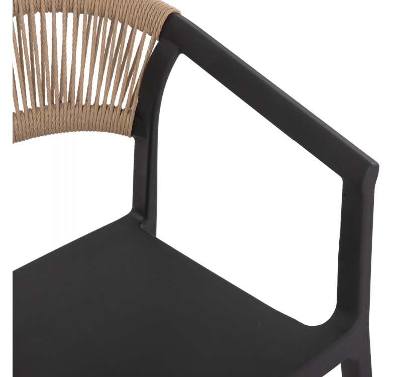 ΠΟΛΥΘΡΟΝΑ ΠΟΛΥΠΡΟΠΥΛΕΝΙΟΥ BOGI HM6240.02 ΜΑΥΡΗ ΜΕ ΜΠΕΖ ΣΧΟΙΝΙ 54x53x75Υεκ.