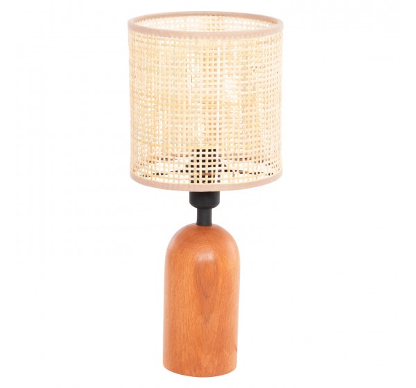 ΕΠΙΤΡΑΠΕΖΙΟ ΦΩΤΙΣΤΙΚΟ LYKTUR HM4709 ΜΠΕΖ ΚΑΠΕΛΟ WICKER-ΞΥΛΙΝΗ ΒΑΣΗ Φ15,5x35,5Υεκ.