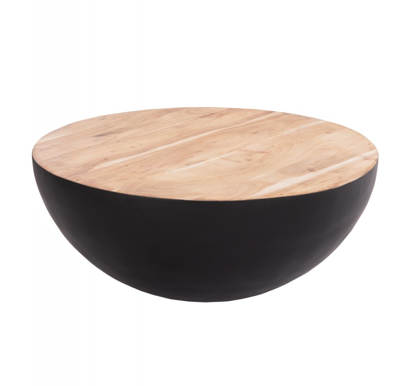 ΔΙΑΚΟΣΜΗΤΙΚΟ ΤΡΑΠΕΖΙ ΣΑΛΟΝΙΟΥ BOWL Φ90X37,5Yεκ. ΜΑΥΡΟ ΜΕ ΞΥΛΟ ΑΚΑΚΙΑΣ HM8717.21