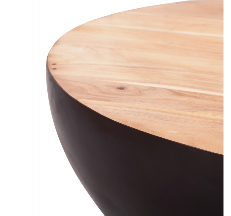 ΔΙΑΚΟΣΜΗΤΙΚΟ ΤΡΑΠΕΖΙ ΣΑΛΟΝΙΟΥ BOWL Φ89,5X39Yεκ. RUSTY ΜΕ ΞΥΛΟ ΑΚΑΚΙΑΣ HM8717.22