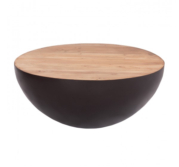 ΔΙΑΚΟΣΜΗΤΙΚΟ ΤΡΑΠΕΖΙ ΣΑΛΟΝΙΟΥ BOWL Φ89,5X39Yεκ. RUSTY ΜΕ ΞΥΛΟ ΑΚΑΚΙΑΣ HM8717.22