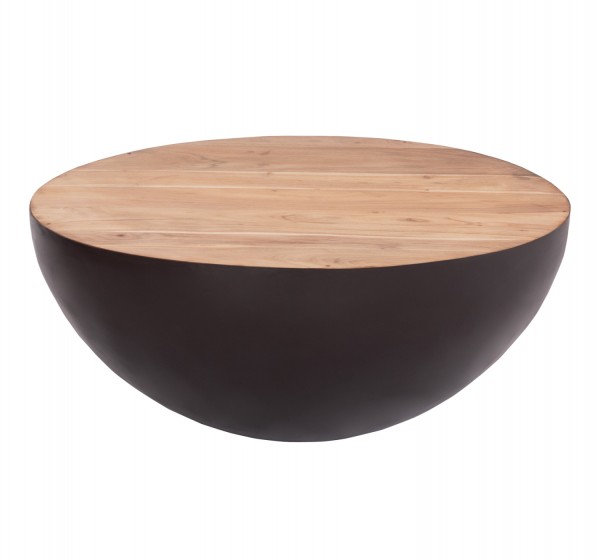 ΔΙΑΚΟΣΜΗΤΙΚΟ ΤΡΑΠΕΖΙ ΣΑΛΟΝΙΟΥ BOWL Φ89,5X39Yεκ. RUSTY ΜΕ ΞΥΛΟ ΑΚΑΚΙΑΣ HM8717.22